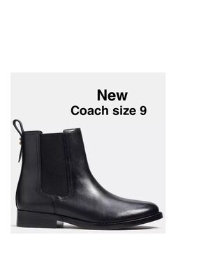 New COACH womens Maeve Leather Bootie Size 9 black with tags in box ⭐️⭐️⭐️⭐️